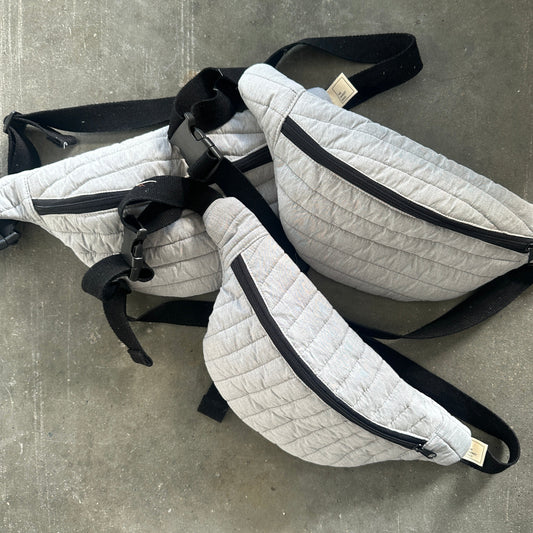 The Cross Body Bag - Grey Quilted
